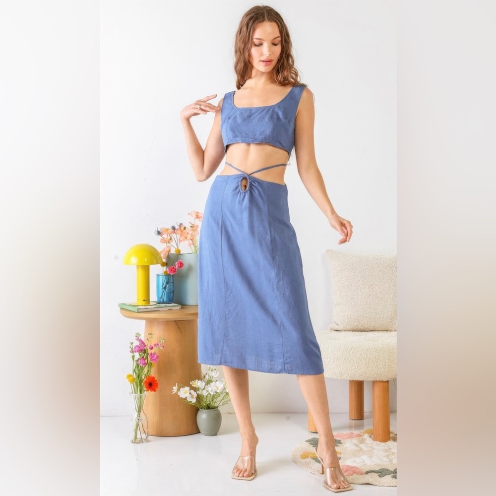 NWT Blue Summer Dress - Picture 3 of 4
